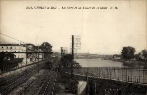 CPA Choisy-le-Roi Val de Marne, La Gare et la Vallée de la Seine