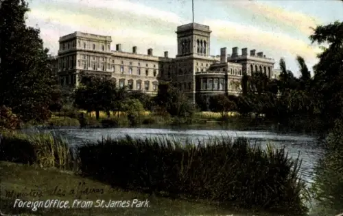 PC London City England, Foreign Office, from St. James Park