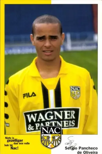 Autogrammkarte Fußballer Sergio Pancheco de Oliveira, NAC Breda, Autogramm