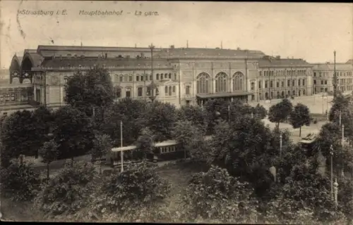 Ak Strasbourg Straßburg Elsass Bas Rhin, Bahnhof