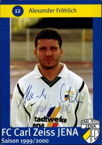 Autogrammkarte Fußballer Alexander Fröhlich, FC Carl Zeiss Jena, Autogramm
