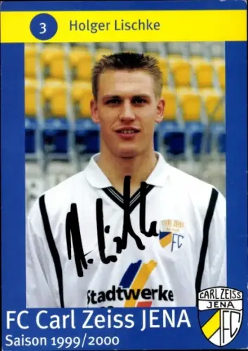 Autogrammkarte Fußballer Holger Lischke, FC Carl Zeiss Jena, Autogramm
