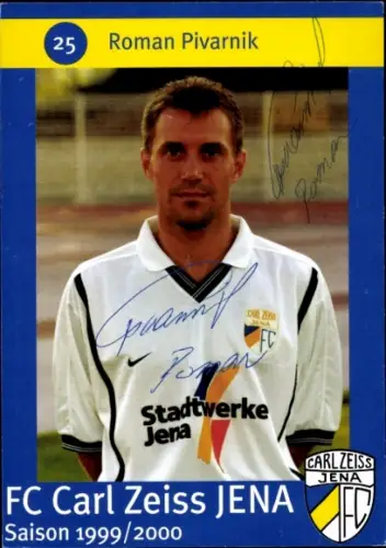 Autogrammkarte Fußballer Roman Pivarnik, FC Carl Zeiss Jena, Autogramm
