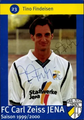 Autogrammkarte Fußballer Tino Findeisen, FC Carl Zeiss Jena, Autogramm