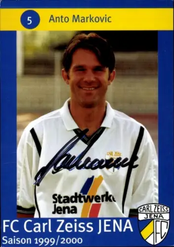 Autogrammkarte Fußballer Anto Markovic, FC Carl Zeiss Jena, Autogramm