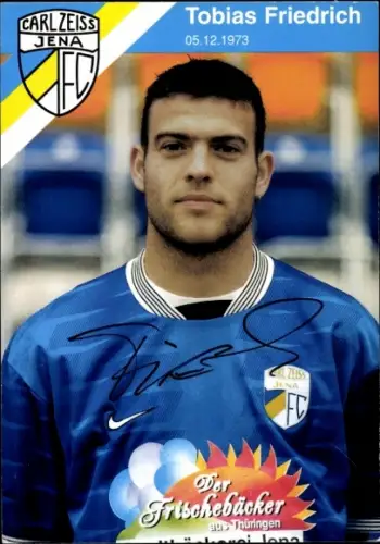 Autogrammkarte Fußballer Tobias Friedrich, FC Carl Zeiss Jena, Autogramm