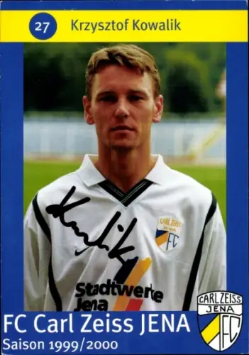 Autogrammkarte Fußballer Krzysztof Kowalik, FC Carl Zeiss Jena, Autogramm