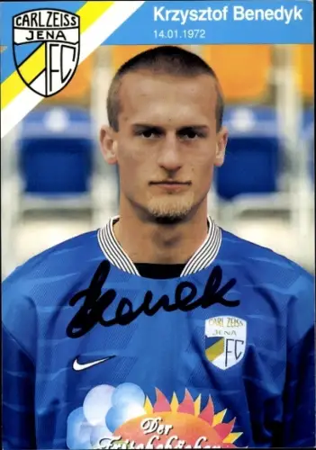 Autogrammkarte Fußballer Krzysztof Benedyk, FC Carl Zeiss Jena, Autogramm