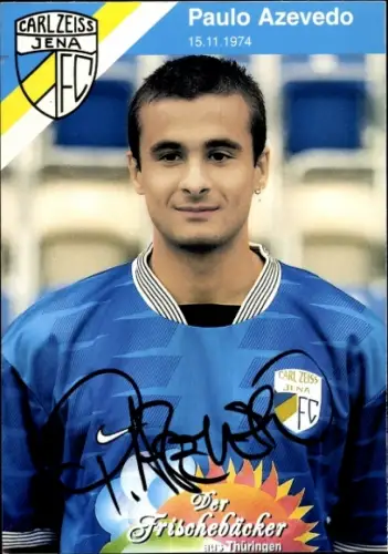 Autogrammkarte Fußballer Paulo Azevedo, FC Carl Zeiss Jena, Autogramm