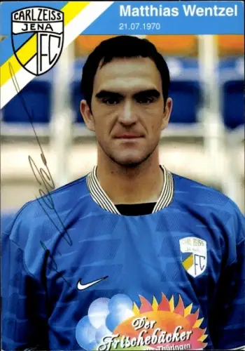 Autogrammkarte Fußballer Matthias Wentzel, FC Carl Zeiss Jena, Autogramm