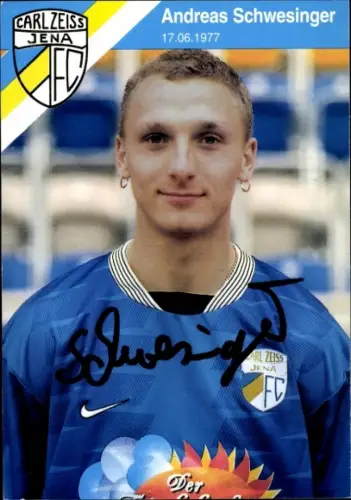 Autogrammkarte Fußballer Andreas Schwesinger, FC Carl Zeiss Jena, Autogramm