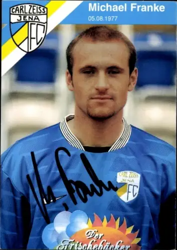 Autogrammkarte Fußballer Michael Franke, FC Carl Zeiss Jena, Autogramm