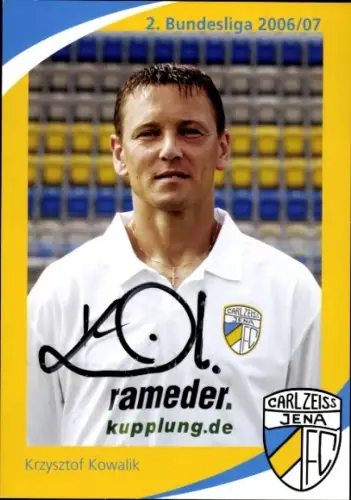 Autogrammkarte Fußballer Krzysztof Kowalik, FC Carl Zeiss Jena, Autogramm