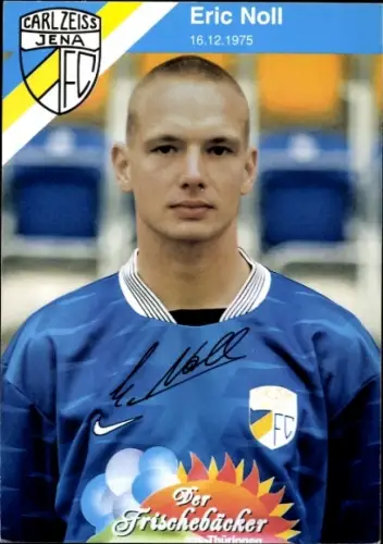 Autogrammkarte Fußballer Eric Noll, FC Carl Zeiss Jena, Autogramm