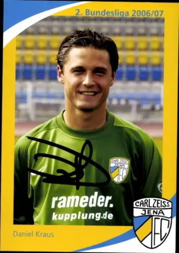 Autogrammkarte Fußballer Daniel Kraus, FC Carl Zeiss Jena, Autogramm