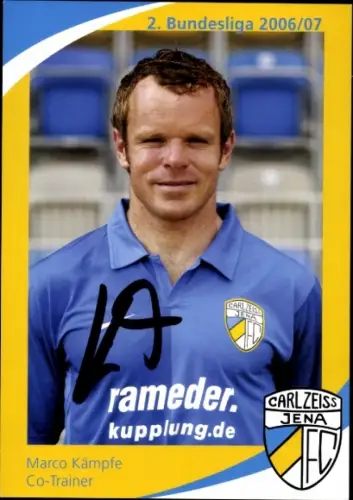 Autogrammkarte Co Trainer Marco Kämpfe, FC Carl Zeiss Jena, Autogramm