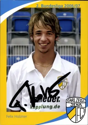 Autogrammkarte Fußballer Felix Holzner, FC Carl Zeiss Jena, Autogramm