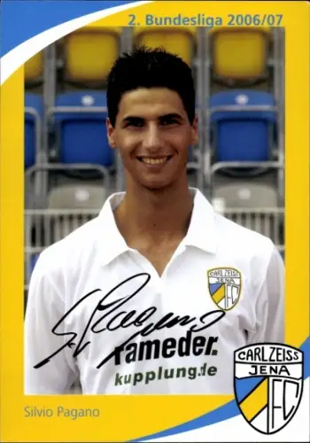 Autogrammkarte Fußballer Silvio Pagano, FC Carl Zeiss Jena, Autogramm