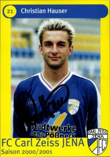 Autogrammkarte Fußballer Christian Hauser, FC Carl Zeiss Jena, Autogramm