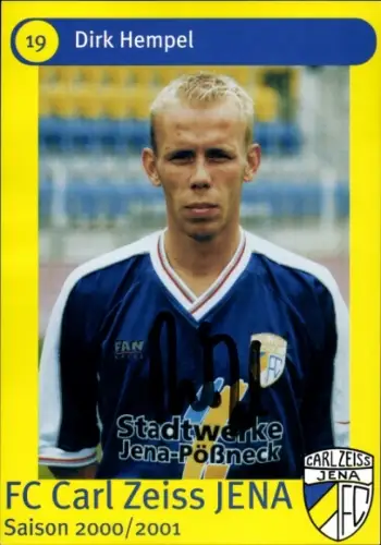 Autogrammkarte Fußballer Dirk Hempel, FC Carl Zeiss Jena, Autogramm