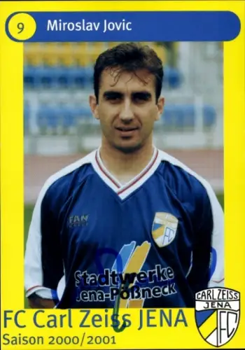 Autogrammkarte Fußballer Miroslav Jovic, FC Carl Zeiss Jena, Autogramm
