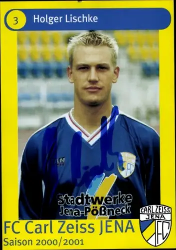 Autogrammkarte Fußballer Holger Lischke, FC Carl Zeiss Jena, Autogramm