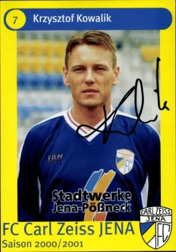 Autogrammkarte Fußballer Krzysztof Kowalik, FC Carl Zeiss Jena, Autogramm