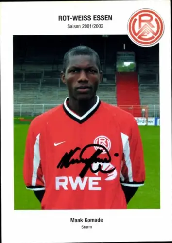 Autogrammkarte Fußballer Maak Komade, Rot Weiss Essen, Autogramm