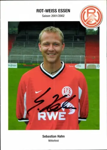 Autogrammkarte Fußballer Sebastian Hahn, Rot Weiss Essen, Autogramm
