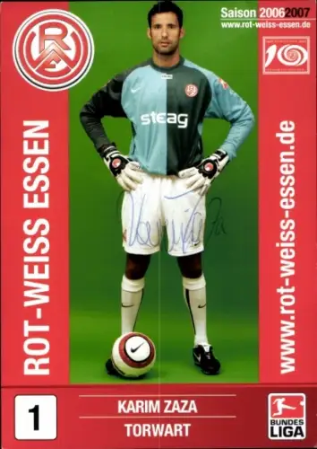 Autogrammkarte Fußballer Karim Zaza, Rot Weiss Essen, Autogramm