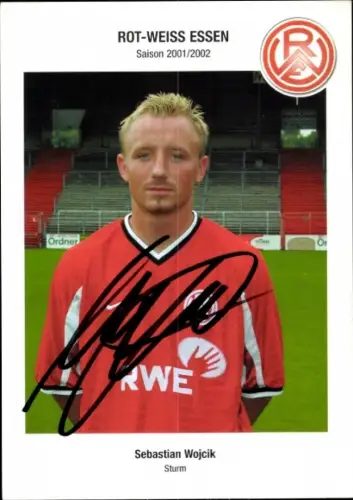 Autogrammkarte Fußballer Sebastian Wojcik, Rot Weiss Essen, Autogramm