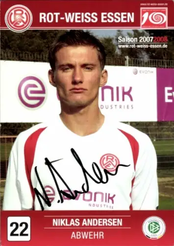 Autogrammkarte Fußballer Niklas Andersen, Rot-Weiss Essen, Autogramm