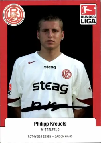 Autogrammkarte Fußballer Philipp Kreuels, Rot-Weiss Essen, Autogramm