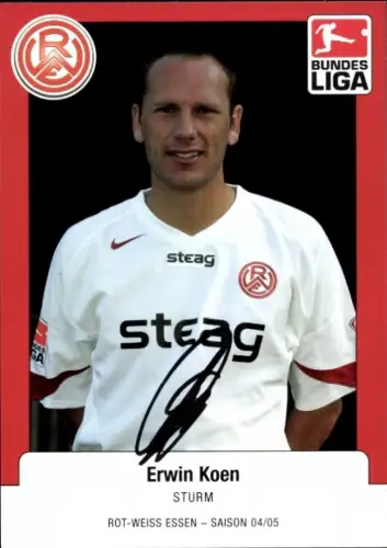 Autogrammkarte Fußballer Erwin Koen, Rot Weiss Essen, Autogramm