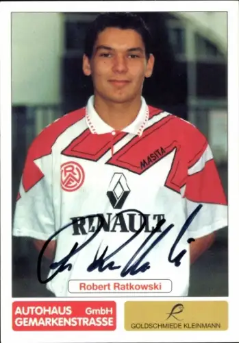 Autogrammkarte Fußballer Robert Ratkowski, Rot Weiss Essen, Autogramm