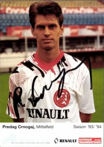 Autogrammkarte Fußballer Predag Crnogaj, Rot Weiss Essen, Autogramm