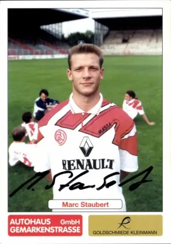 Autogrammkarte Fußballer Marc Staubert, Rot Weiss Essen, Autogramm