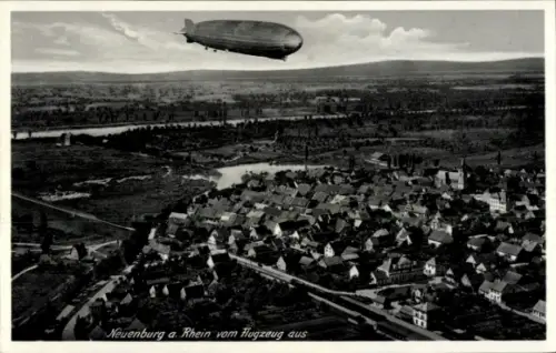 Ak Neuenburg am Rhein Baden, Luftaufnahme von  Zeppelin, Häuseransicht