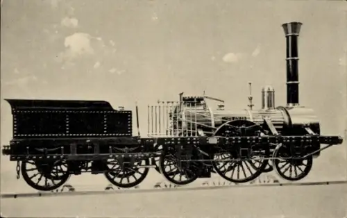 Ak Deutsches Museum München, Lokomotive Adler von 1835, erste deutsche Eisenbahn, Modell