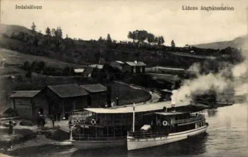 Ak Liden Schweden, Indalsälven, Dampfschiffstation