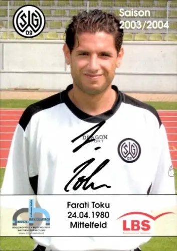 Autogrammkarte Fußballer Farati Toku, SG Wattenscheid 09, Autogramm
