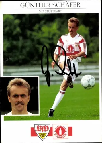 Autogrammkarte Fußballer Günther Schäfer, VfB Stuttgart, Autogramm