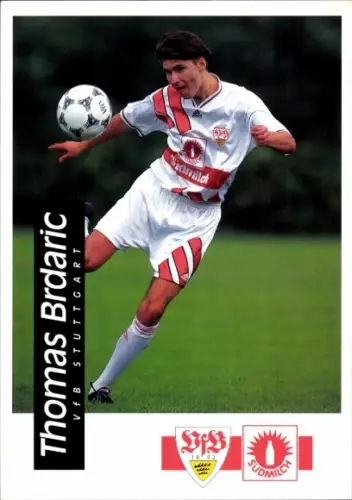 Autogrammkarte Fußballer Thomas Brdaric, VfB Stuttgart, Autogramm