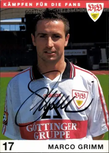 Autogrammkarte Fußballer Marco Grimm, VfB Stuttgart, Autogramm