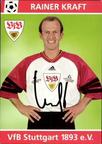 Autogrammkarte Physiotherapeut Rainer Kraft, VfB Stuttgart, Autogramm