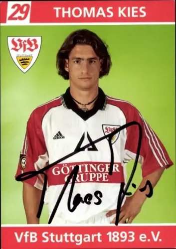Autogrammkarte Fußballer Thomas Kies, VfB Stuttgart, Autogramm