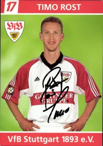Autogrammkarte Fußballer Timo Rost, VfB Stuttgart, Autogramm