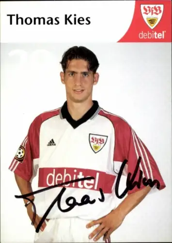 Autogrammkarte Fußballer Thomas Kies, VfB Stuttgart, Autogramm