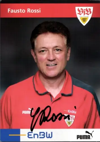 Autogrammkarte Konditionstrainer Fausto Rossi, VfB Stuttgart, Autogramm