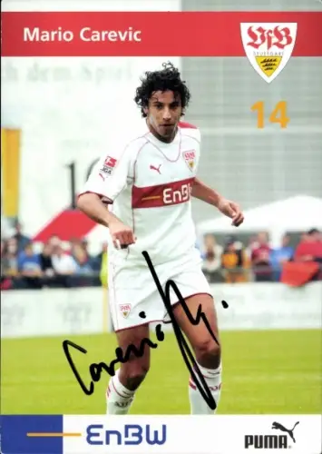 Autogrammkarte Fußballer Mario Carevic, VfB Stuttgart, Autogramm